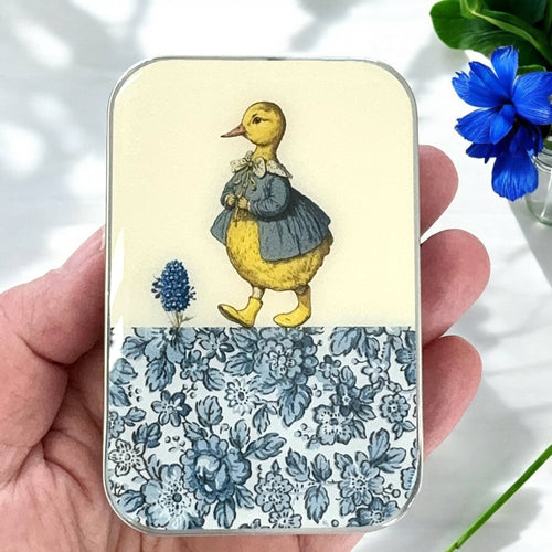 Duck and Flower Heirloom Notions Tin