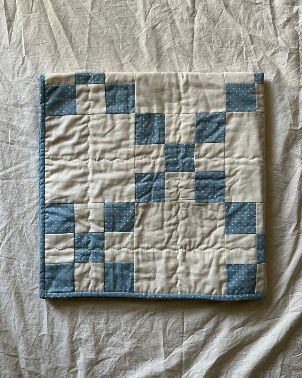 Cottage Blue Hearts Heirloom Quilt