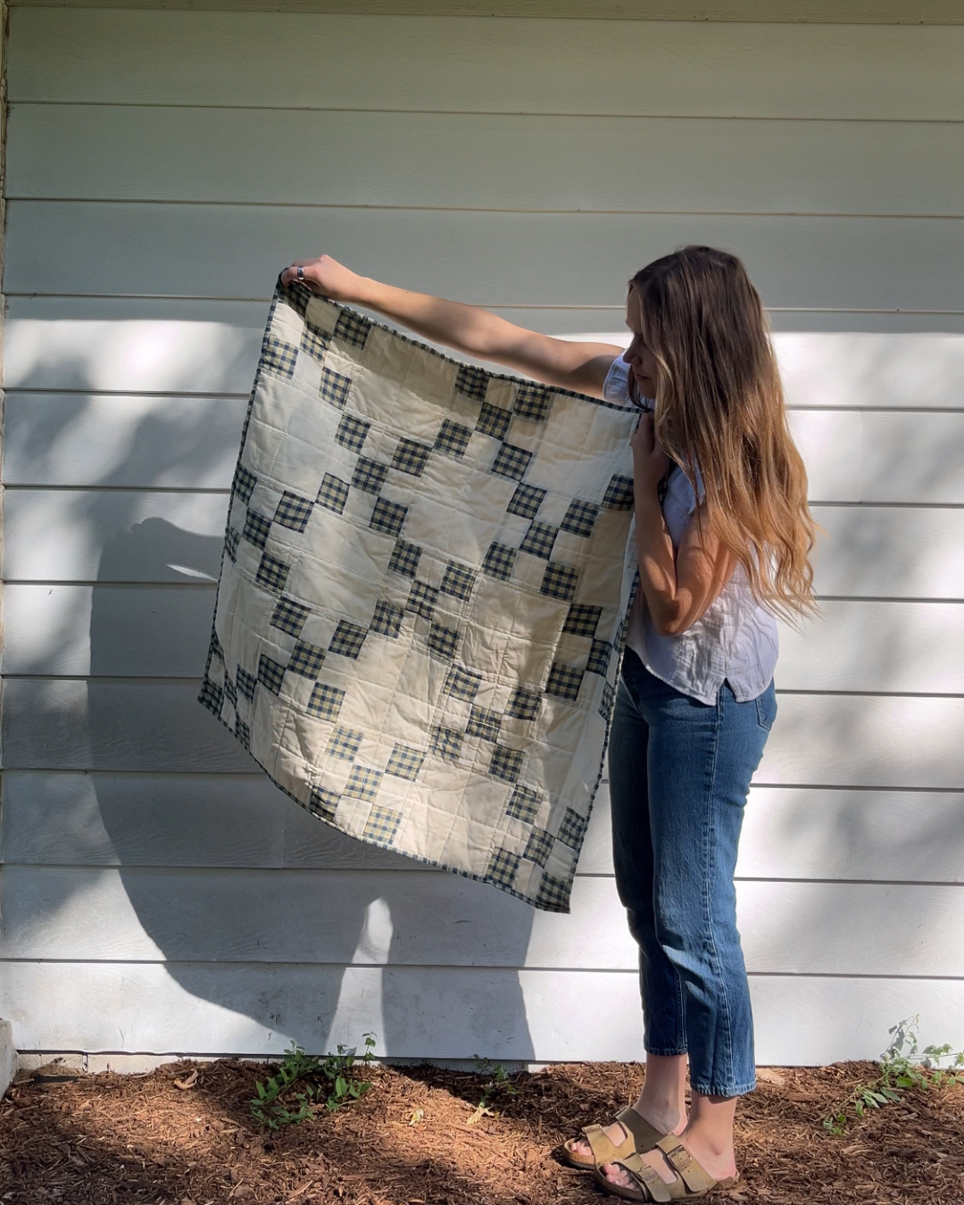 Butter & Blue Gingham Heirloom Quilt