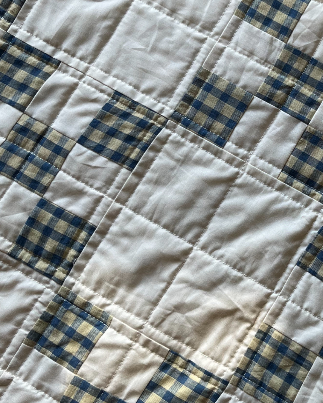 Butter & Blue Gingham Heirloom Quilt