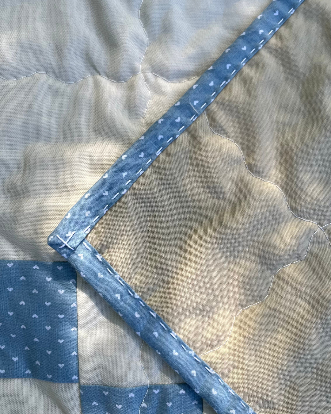 Cottage Blue Hearts Heirloom Quilt