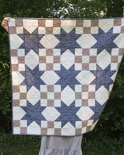 Blue Florals Heirloom Edda Quilt ~ Toddler Size