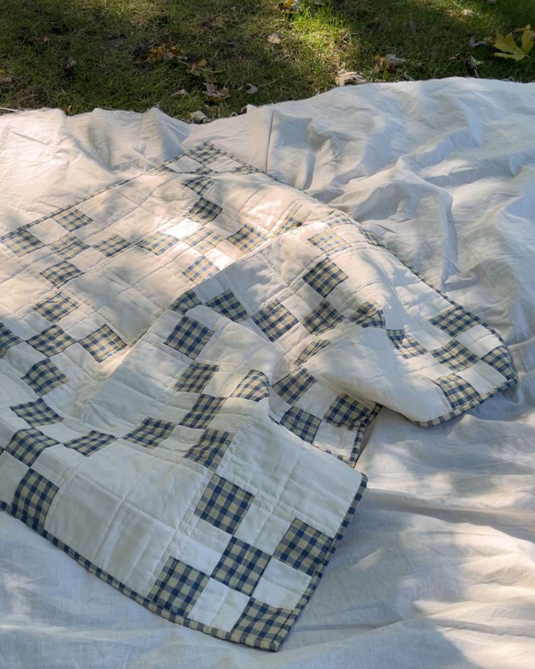 Butter & Blue Gingham Heirloom Quilt
