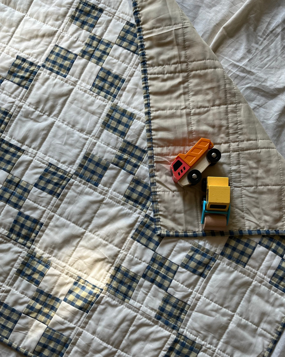 Butter & Blue Gingham Heirloom Quilt
